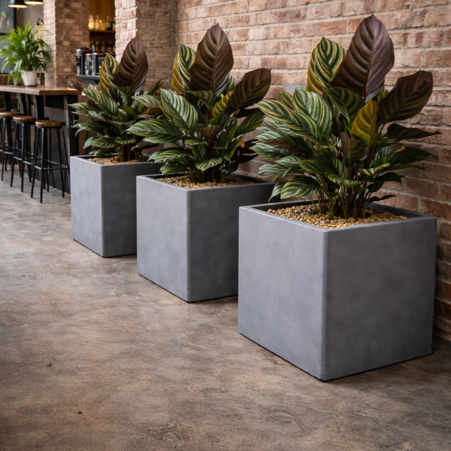 Кашпо CONCRETIKA КВАДРО 50x50x50 (АРКТИК ГРЕЙ)