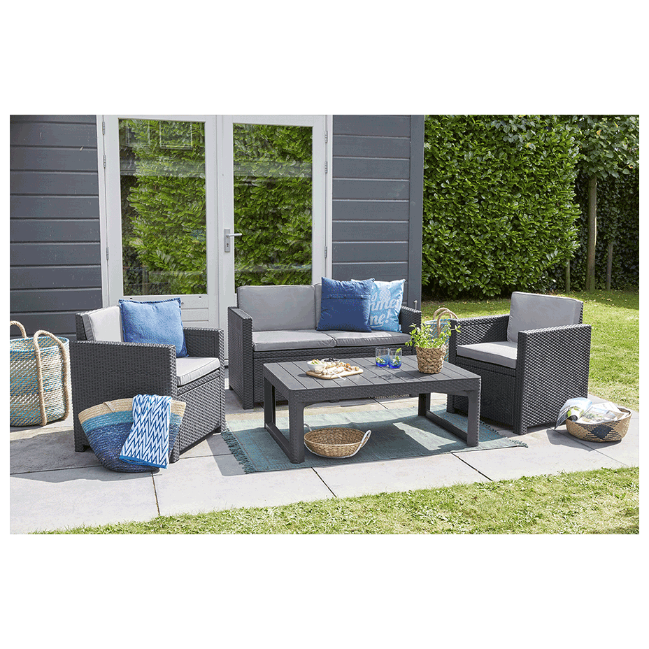 LYON TABLE RATTAN, раскладной стол (графит)
