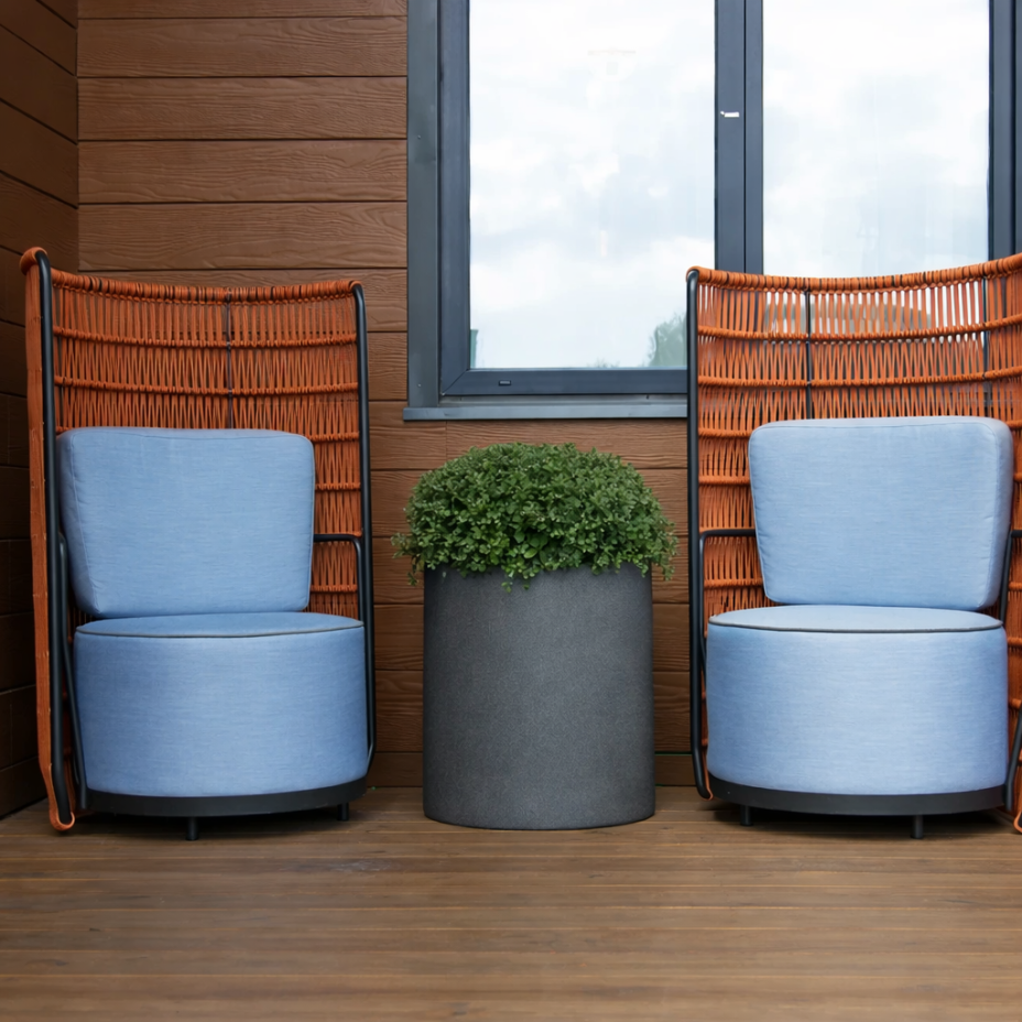 Кашпо CONCRETIKA ТЮБ Мини D40H40 (БАЗАЛЬТ)