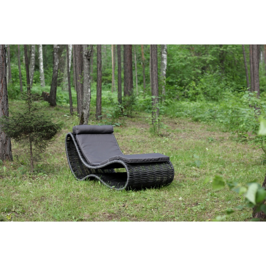 Шезлонг напольный DeckWOOD Wave pool (черный)