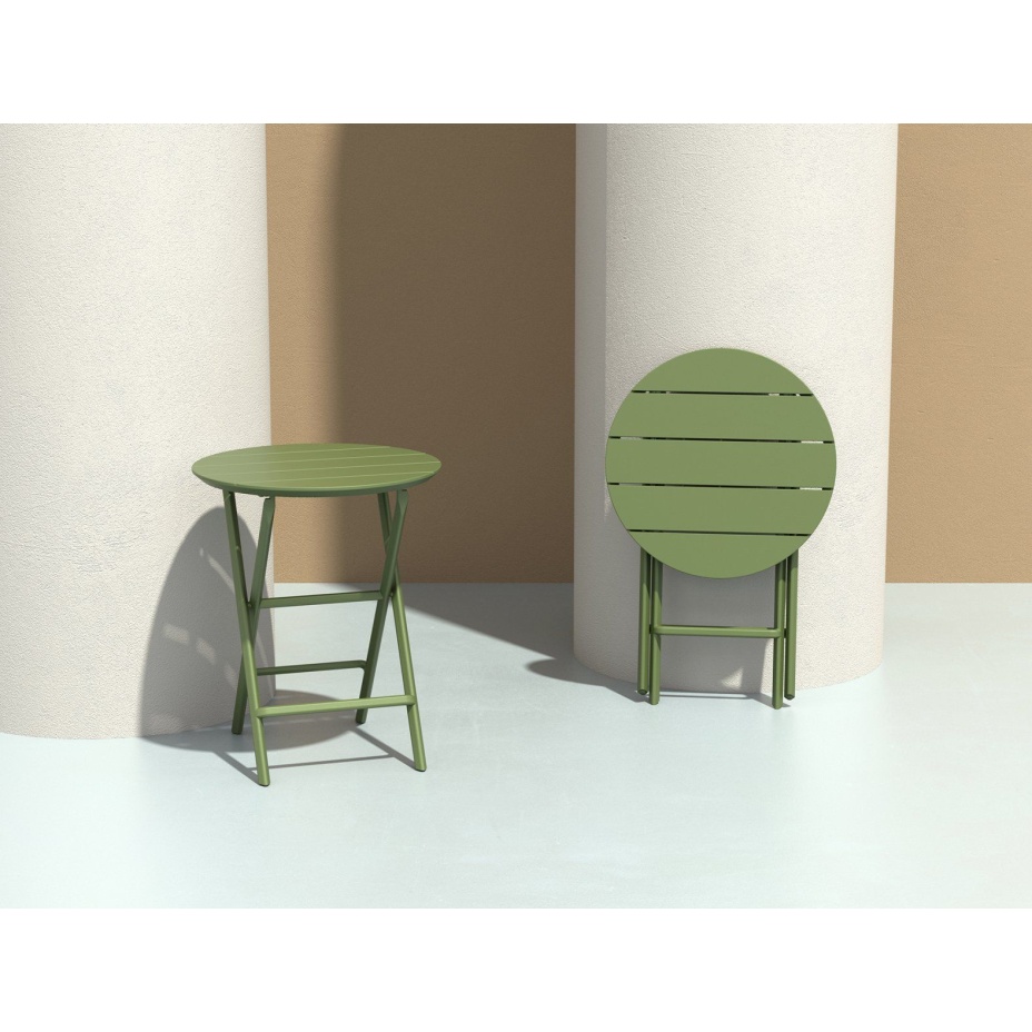Helen Folding Table Ø60, стол складной круглый (olive green/оливковый)