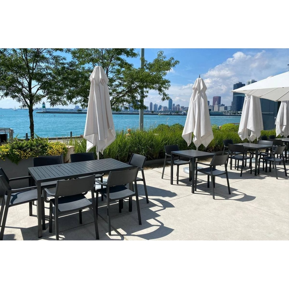 Cube, стол пластиковый обеденный 120x70 см (antracite/антрацит)