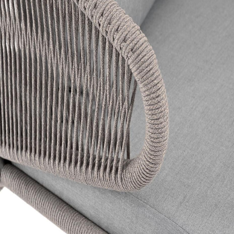 МИЛАН, диван двухместный плетеный из роупа (светло-серый)