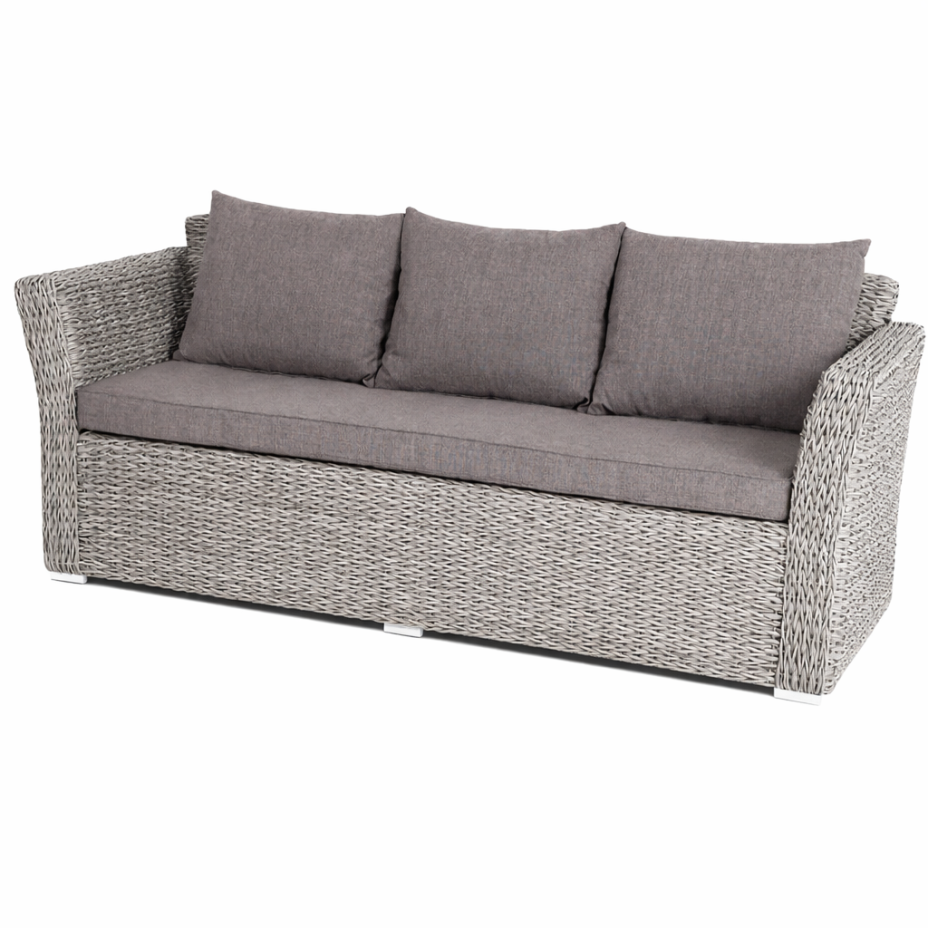 КАПУЧИНО, плетеный диван трехместный (графит (гиацинт))
