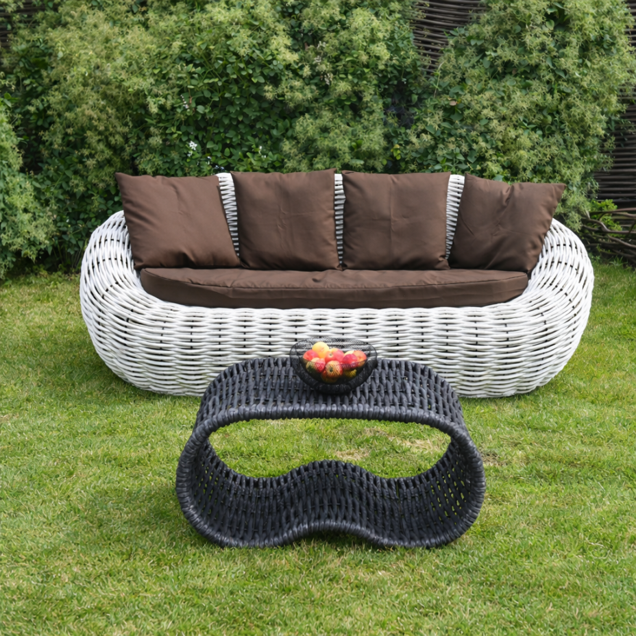 Диван плетеный DeckWOOD Гнездо (белый)