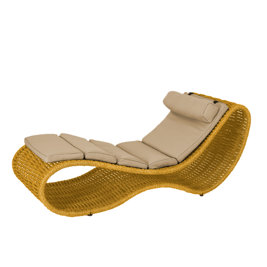 Шезлонг напольный DeckWOOD Wave pool (желтый)