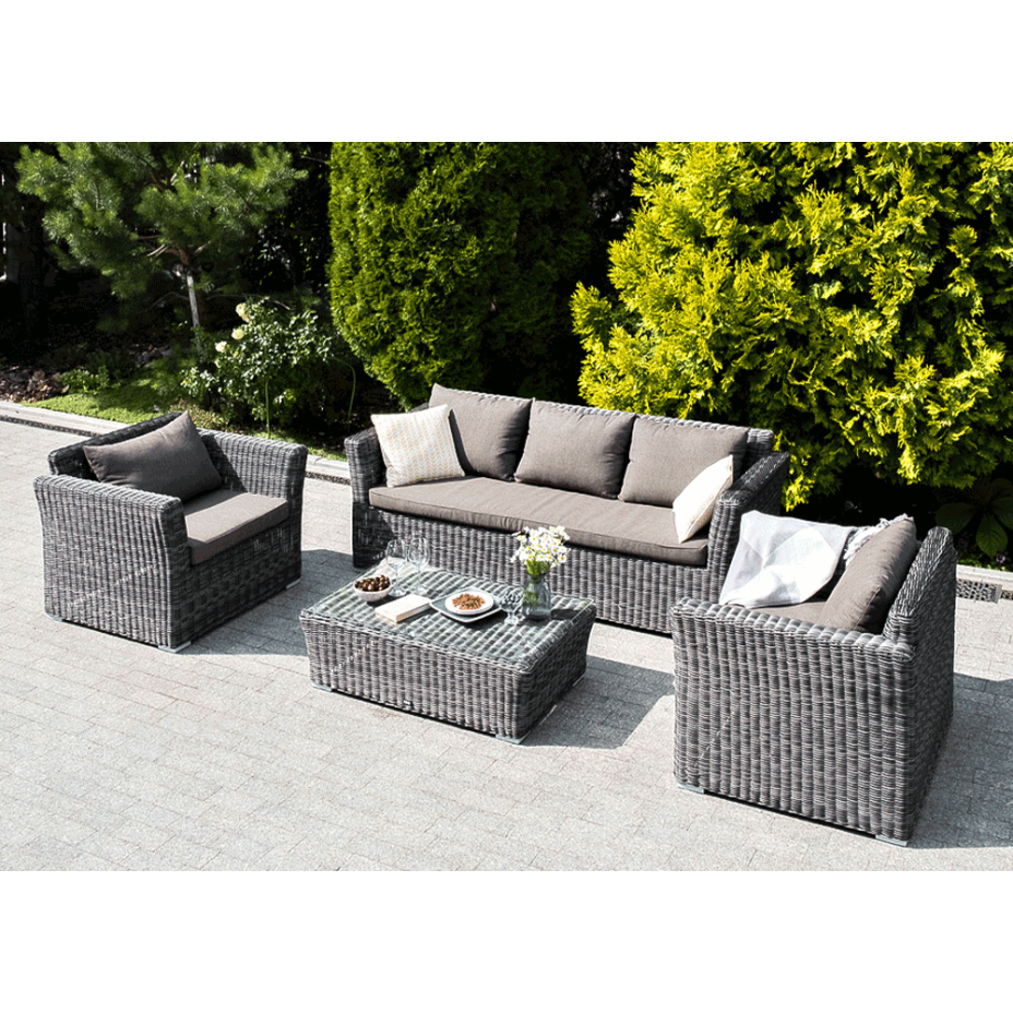 КАПУЧИНО, плетеный журнальный столик (графит)