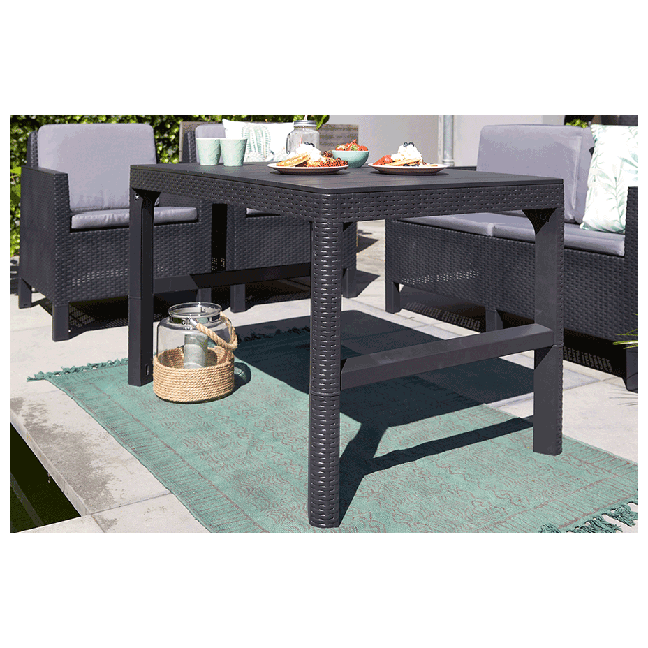 LYON TABLE RATTAN, раскладной стол (графит)