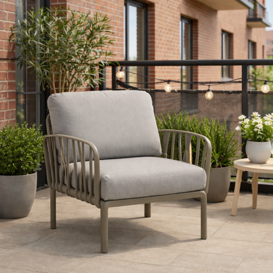 KOMODO POLTRONA, лаунж-кресло (totrota/тортора, подушка текстиль серый)