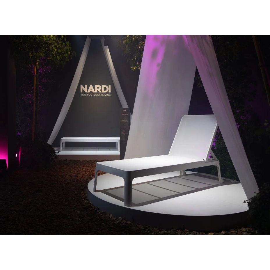 PLANO, шезлонг-лежак пластиковый с текстиленом (bianco/белый)