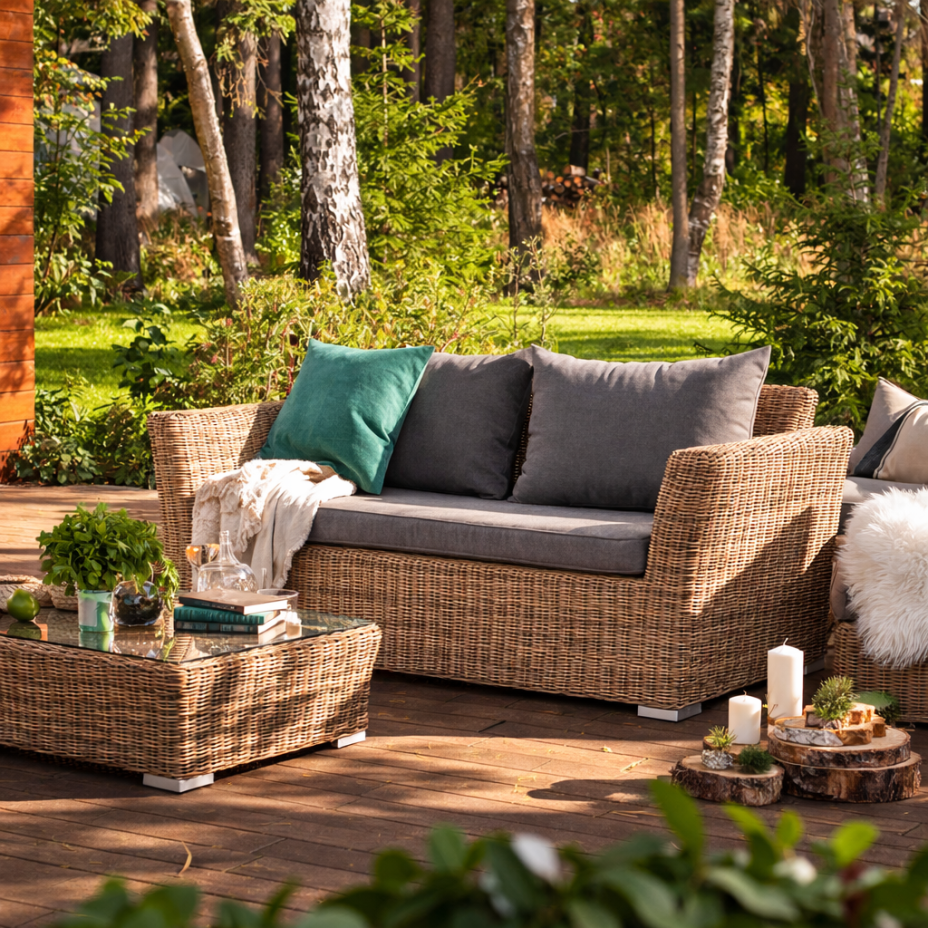 КАПУЧИНО, плетеный диван двухместный (соломенный)