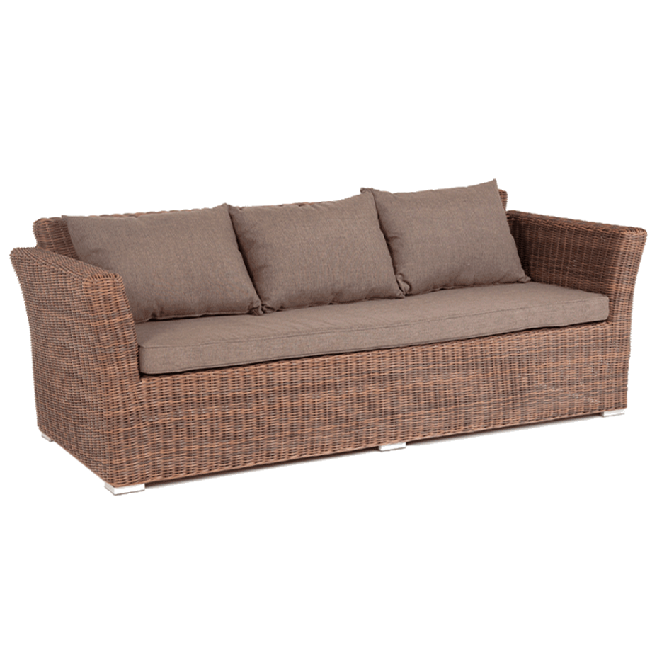 КАПУЧИНО, плетеный диван трехместный (коричневый)