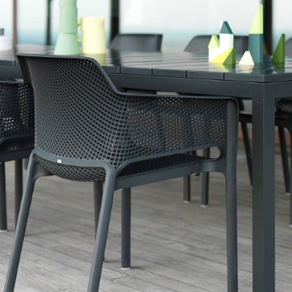 RIO 140 EXTENSIBILE, стол пластиковый раздвижной 140 - 210 см (antracite/антрацит)