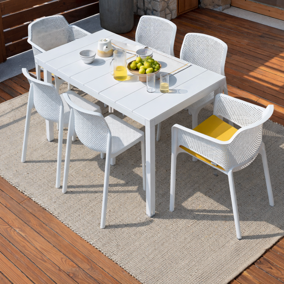 RIO ALU 140 EXTENSIBILE, стол металлический раздвижной 140 - 210 см (bianco/белый)