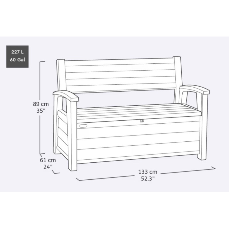 Скамья ДЕКО  (Deco Garden Bench) 227 л (светло-коричневый)