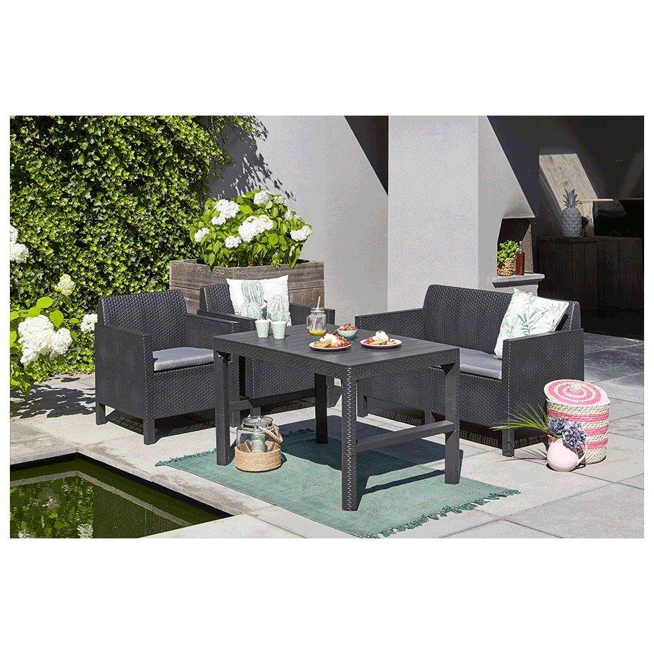 LYON TABLE RATTAN, раскладной стол (графит)