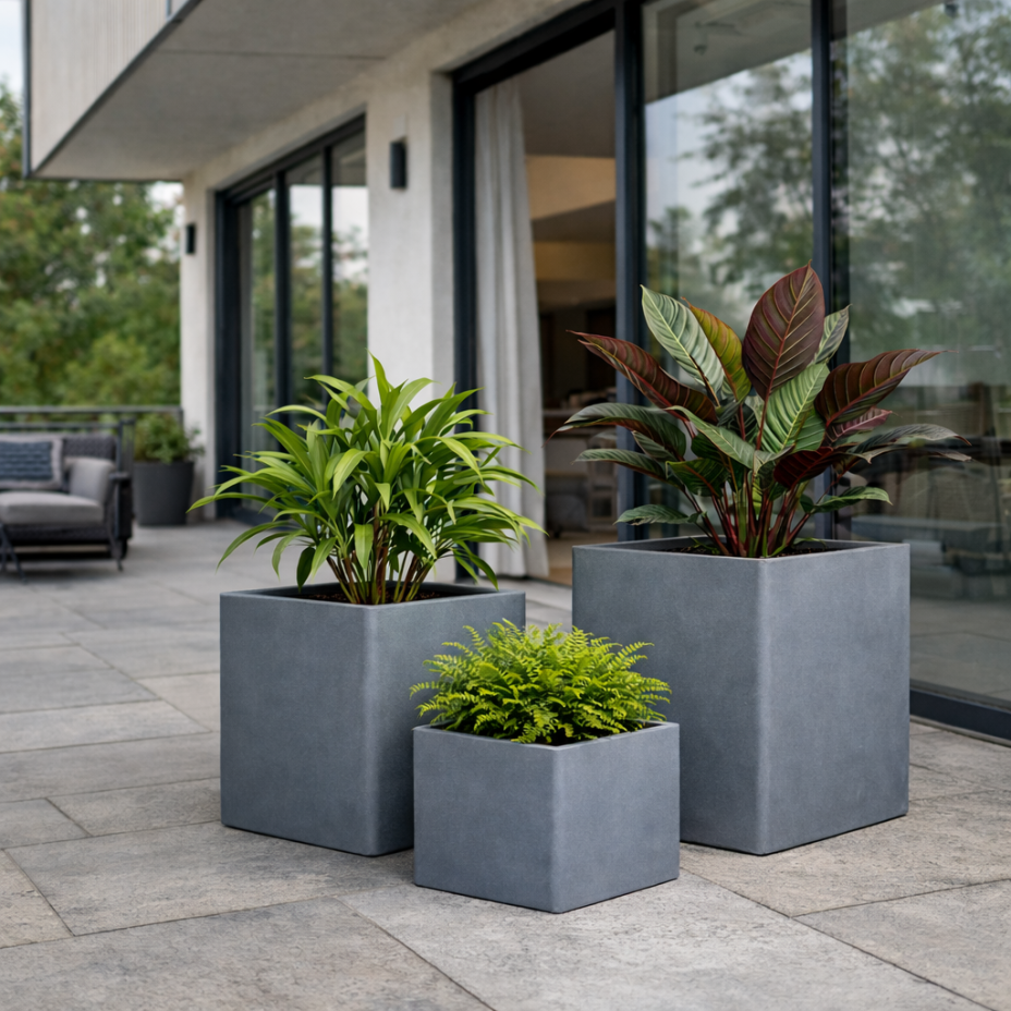 Кашпо CONCRETIKA КВАДРО 30x30x30 (АРКТИК ГРЕЙ)