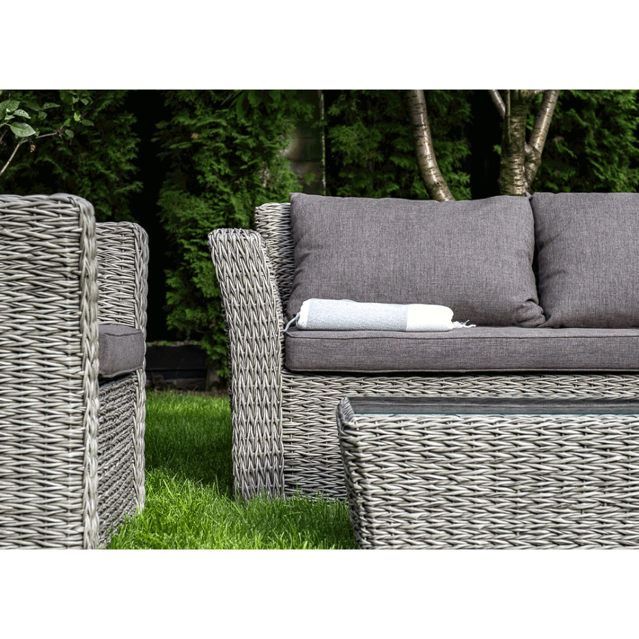 КАПУЧИНО, плетеный журнальный столик (графит (гиацинт))