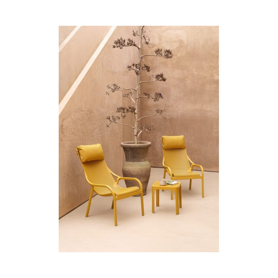 NET TABLE 40, столик пластиковый журнальный (senape/горчица)