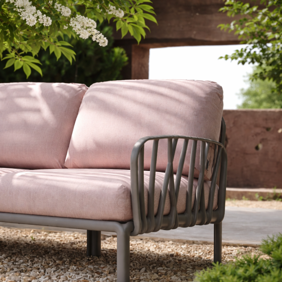 KOMODO 5, диван угловой (tortota/тортора, подушка текстиль розовый)