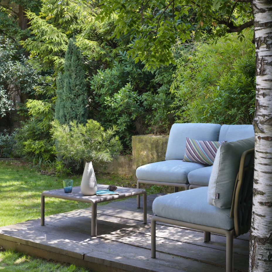 KOMODO 5, диван угловой (tortora/тортора, подушка лед Sunbrella)