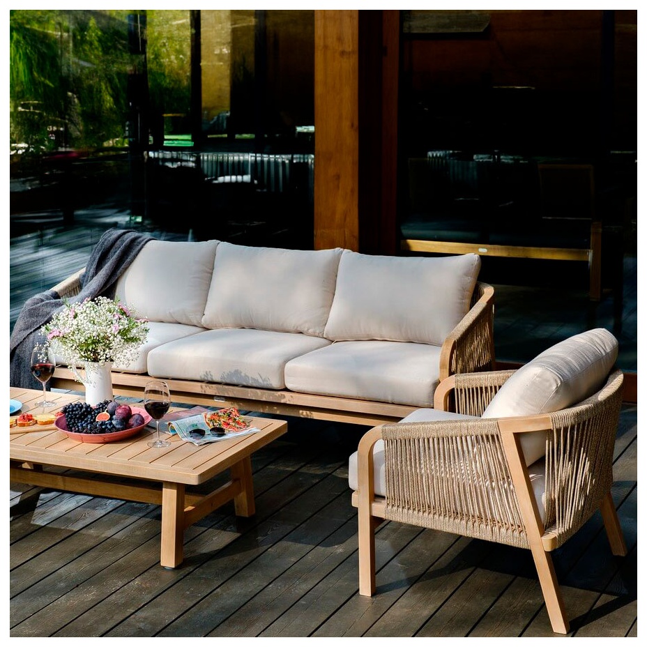 Комплект деревянной мебели Ravona с трехместным диваном