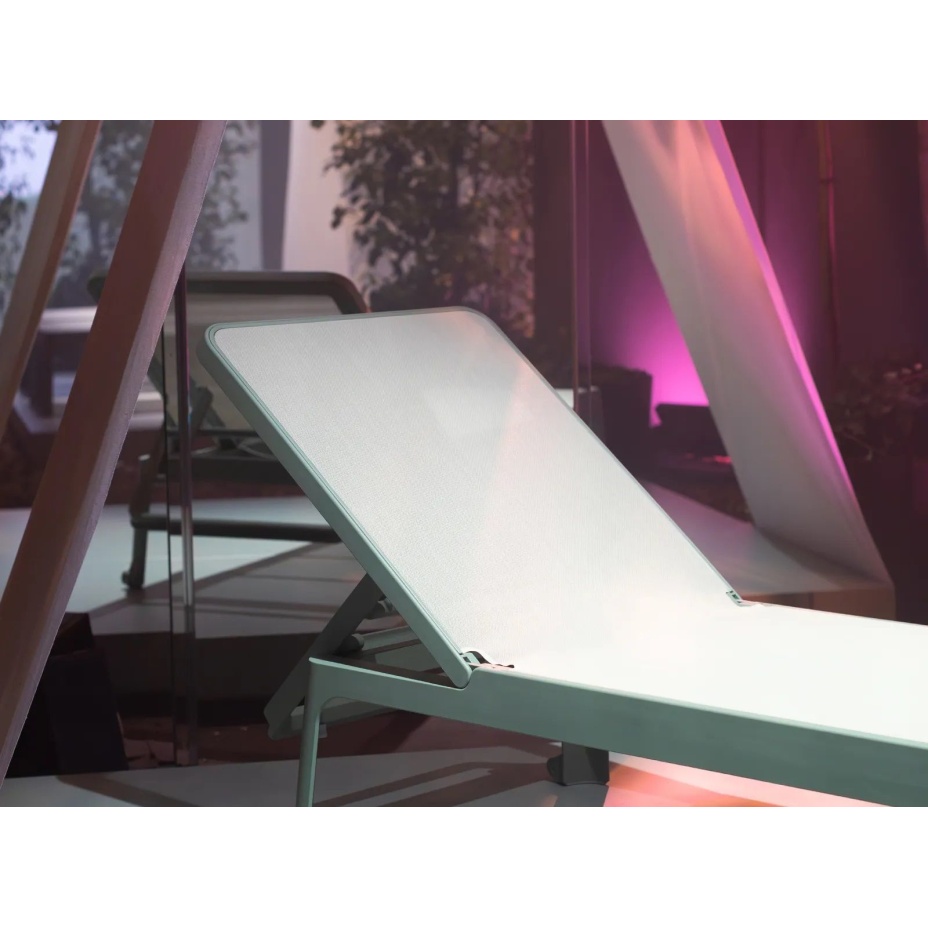 PLANO, шезлонг-лежак пластиковый с текстиленом (menta/мятный)