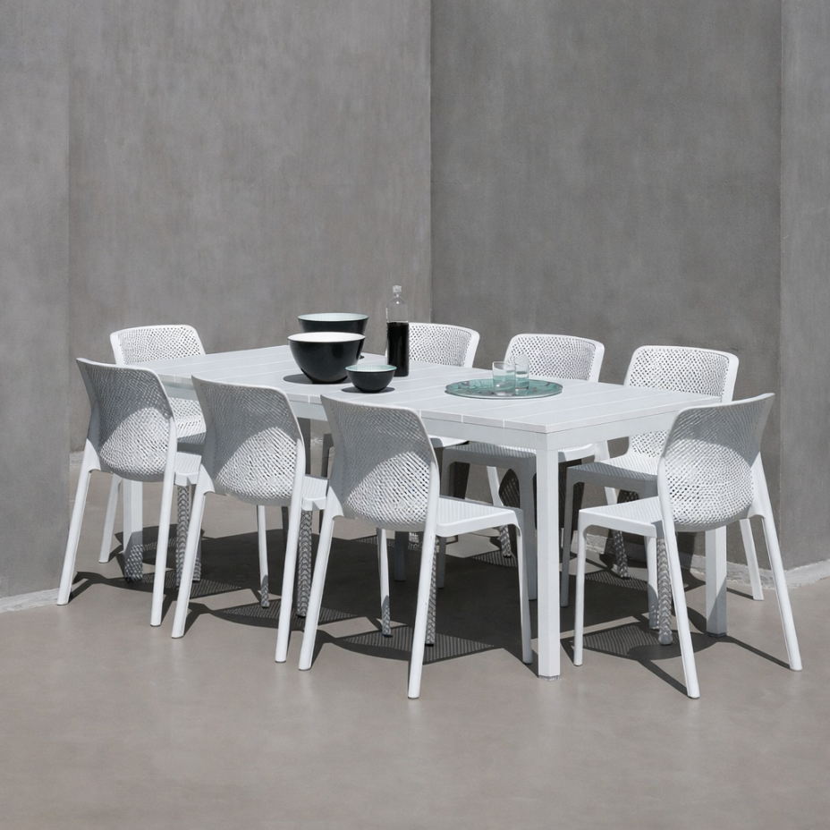 RIO ALU 140 EXTENSIBILE, стол металлический раздвижной 140 - 210 см (bianco/белый)