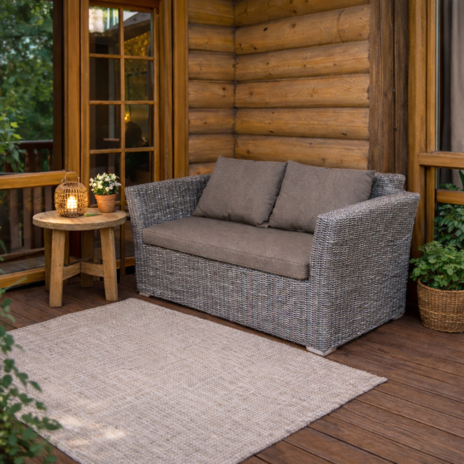 КАПУЧИНО, плетеный диван двухместный (графит)