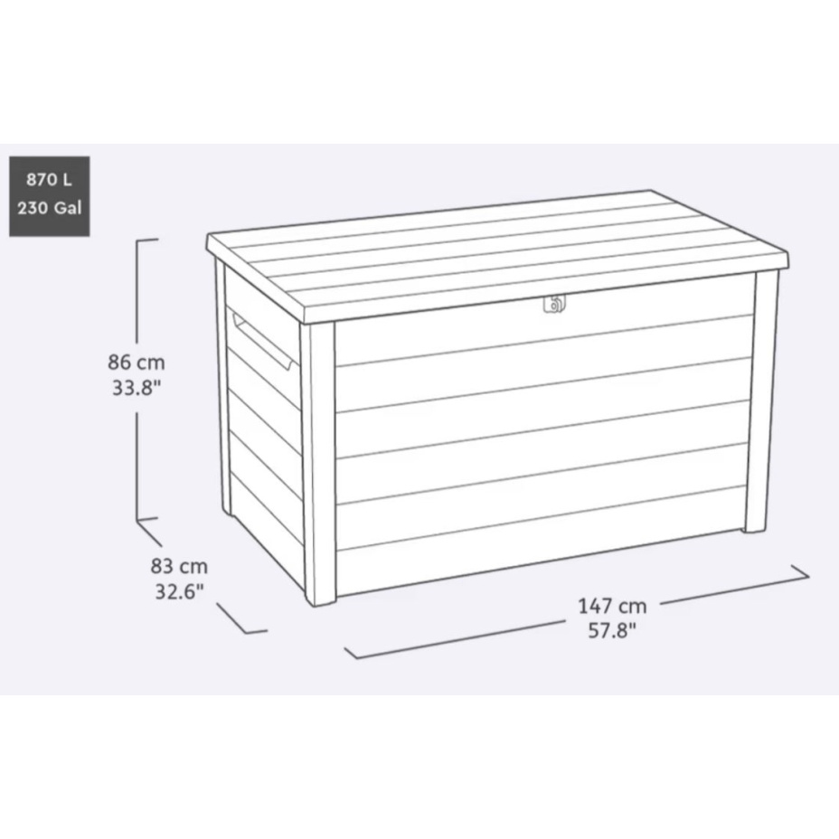 Сундук Деко 870л (Deco deck 870 L Ashwood) (светло-коричневый)