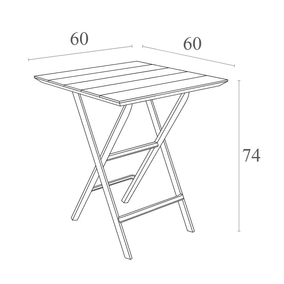 Helen Folding Table 60, стол складной квадратный (опаловый оливковый)