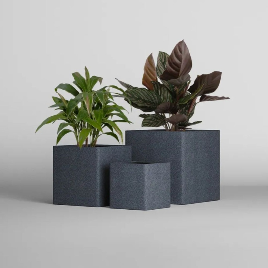 Кашпо CONCRETIKA КВАДРО 30x30x30 (БАЗАЛЬТ)
