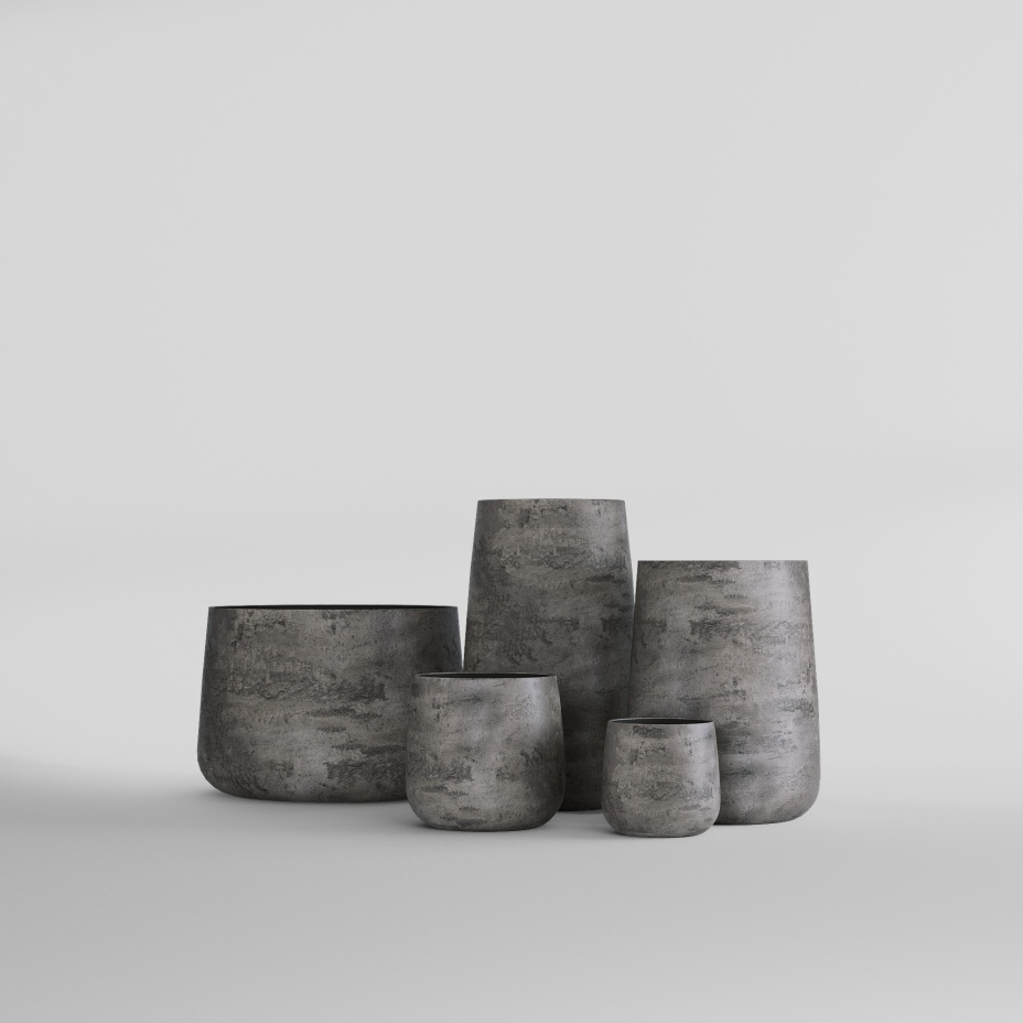 Кашпо CONE (38x41, CONCRETE GREY DARK)