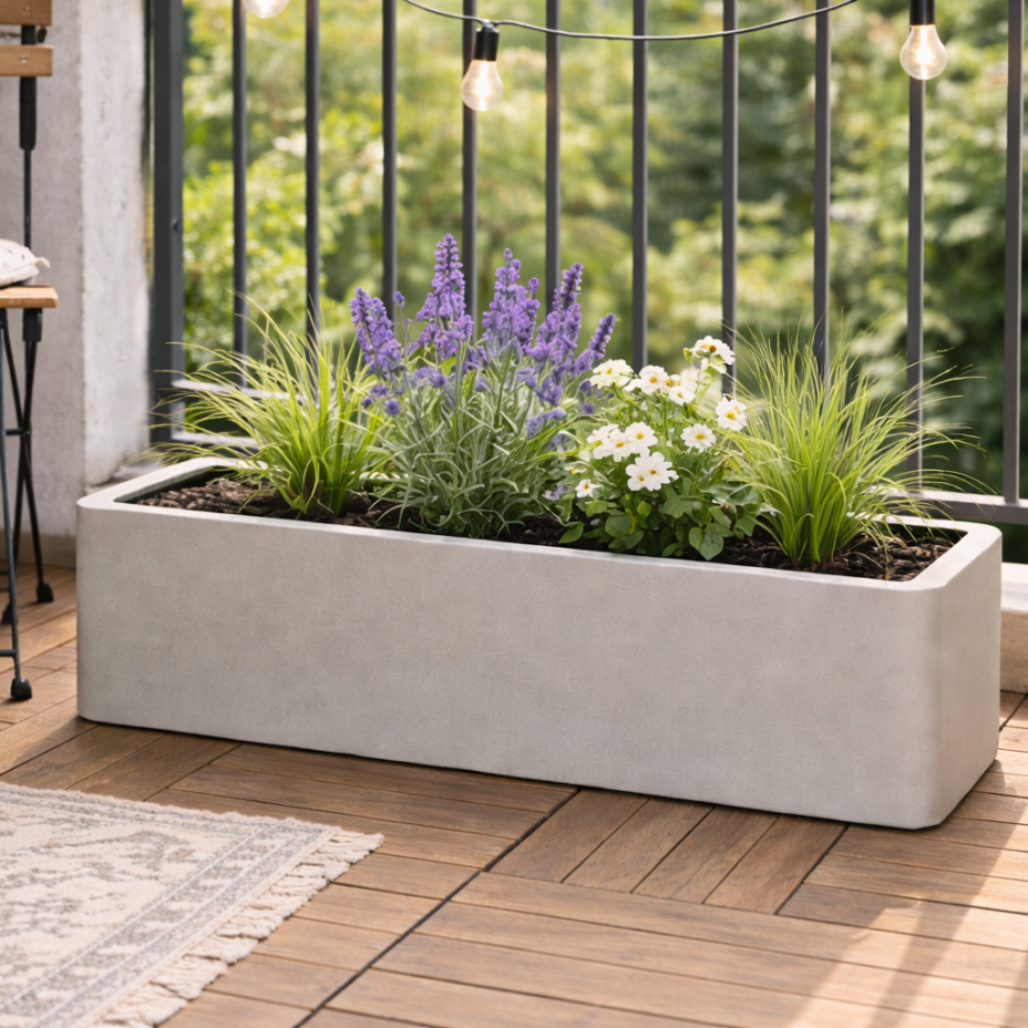 Кашпо CONCRETIKA БАЛКОНЕРА 80x22x18 (ДЮНА)