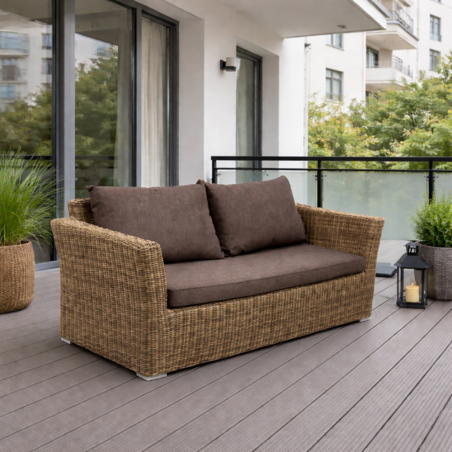 КАПУЧИНО, плетеный диван двухместный (соломенный)