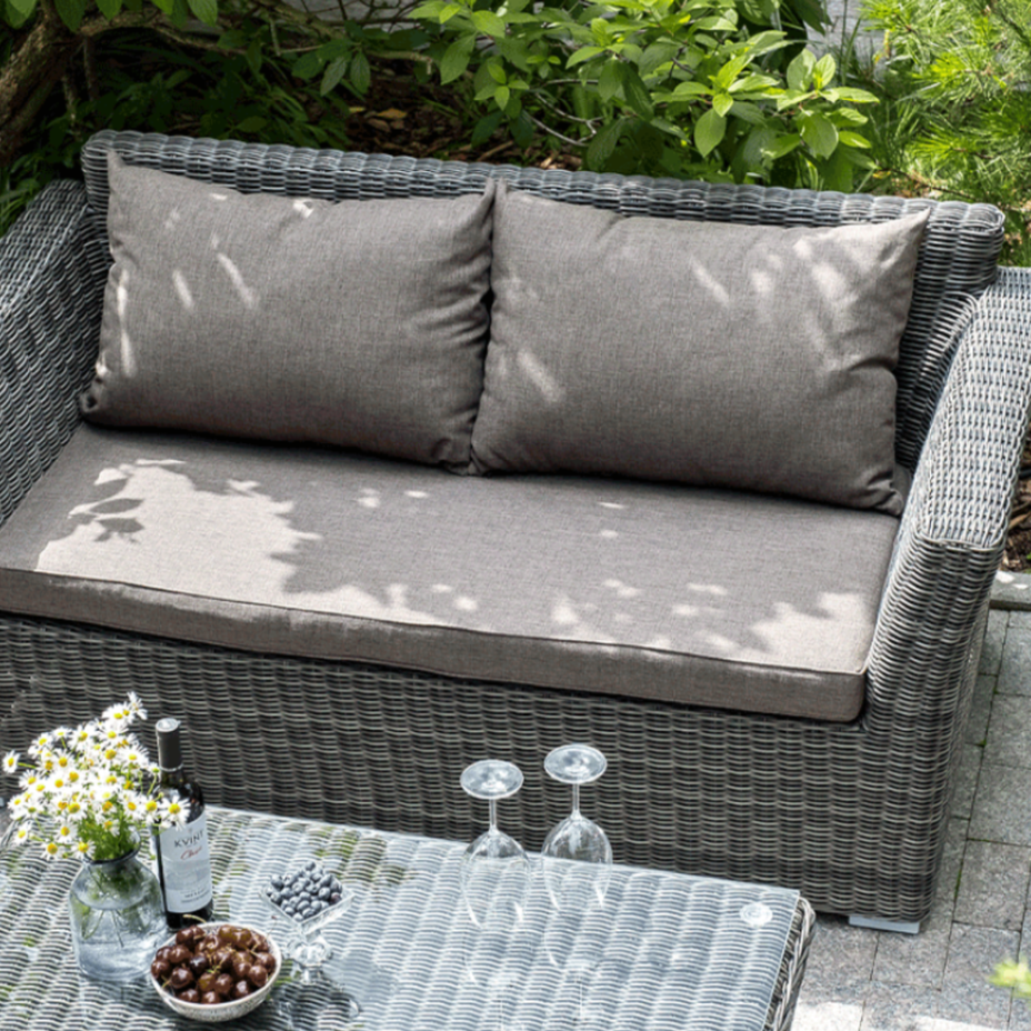 КАПУЧИНО, плетеный диван двухместный (графит)