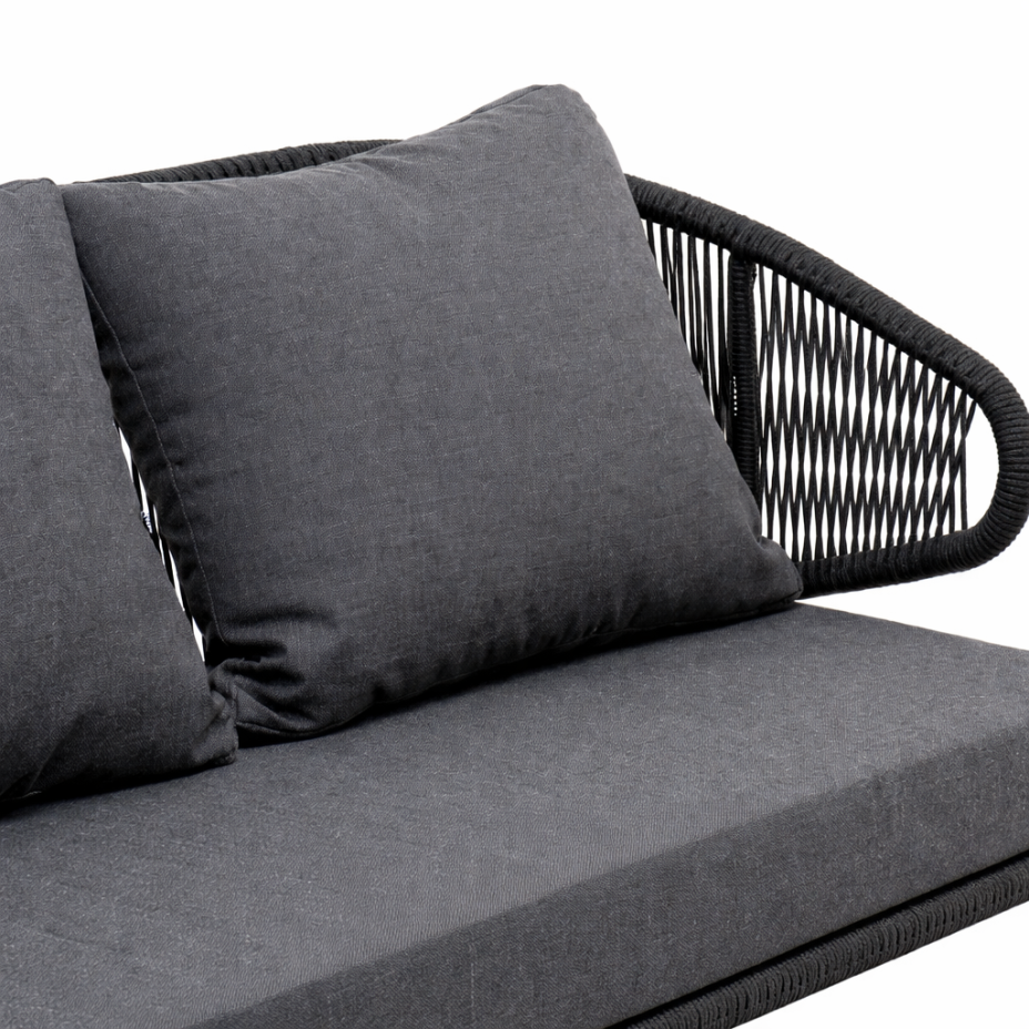 МИЛАН, диван двухместный плетеный из роупа (темно-серый)