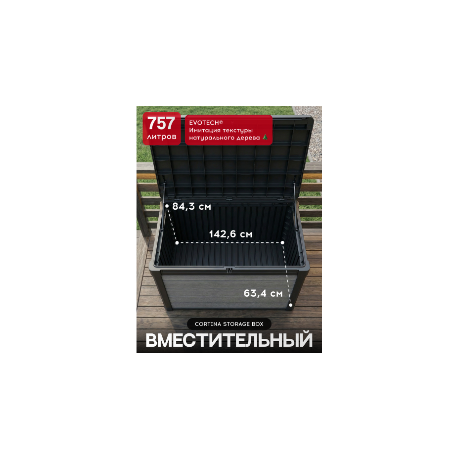 Сундук Кортина (Cortina box 757L) 757л, графит