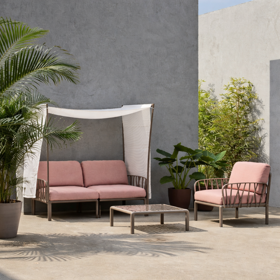 KOMODO POLTRONA, лаунж-кресло (tortota/тортора, подушка текстиль розовый)