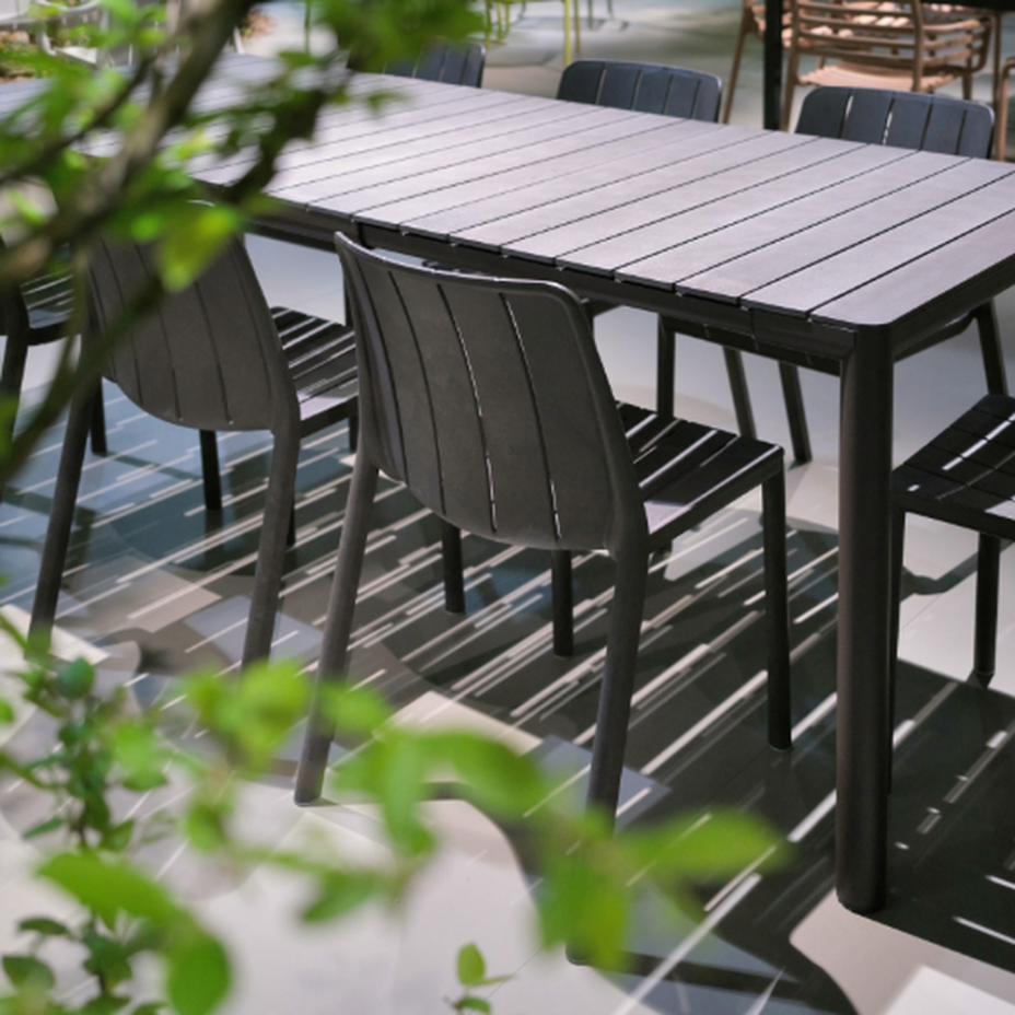 Tevere 147 Extensible, металлический раздвижной стол 147-211 см (antracite/антрацит)