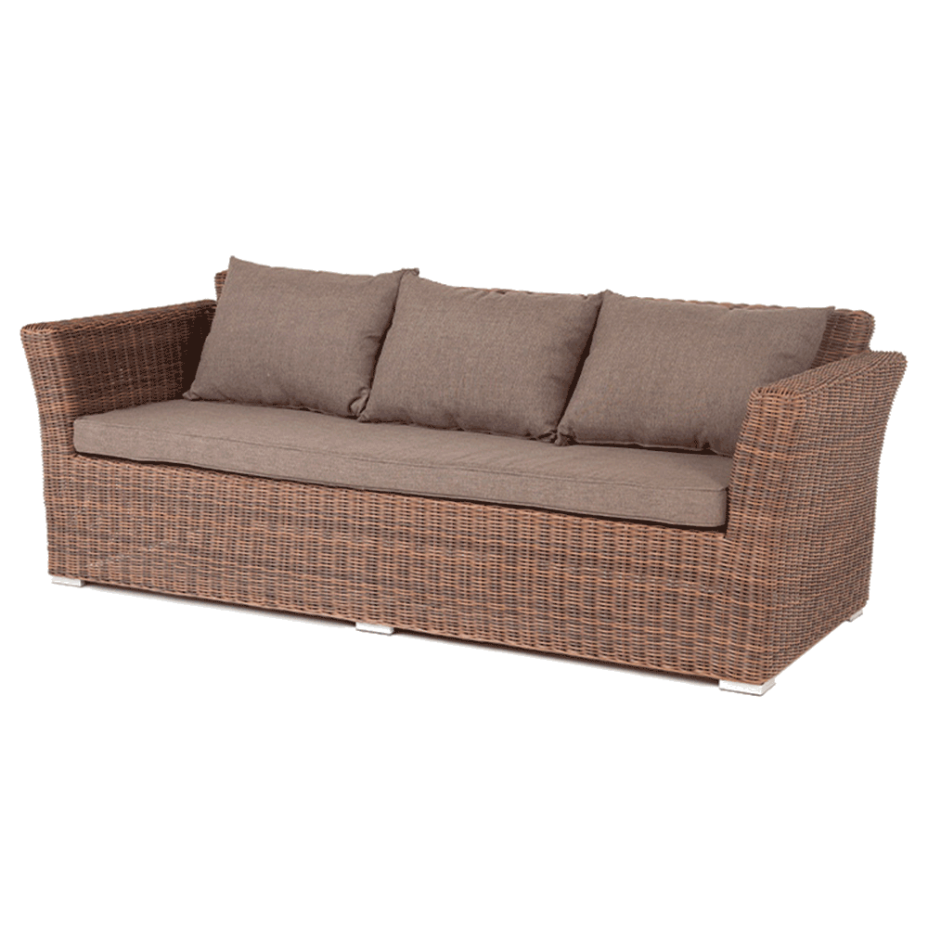 КАПУЧИНО, плетеный диван трехместный (коричневый)