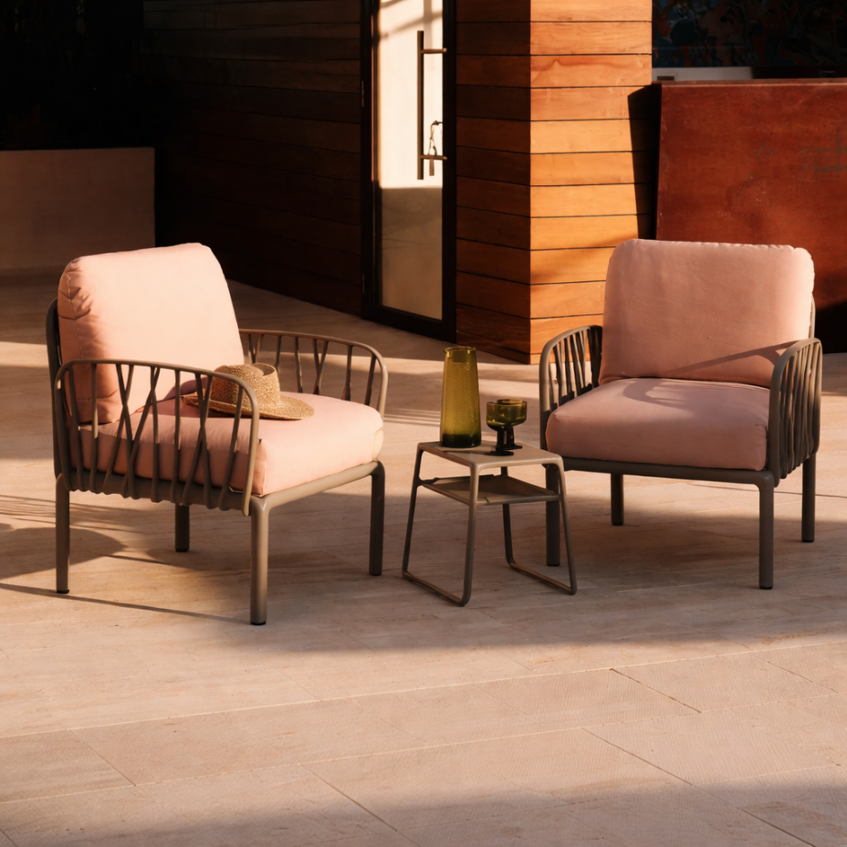 KOMODO POLTRONA, лаунж-кресло (tortota/тортора, подушка текстиль розовый)