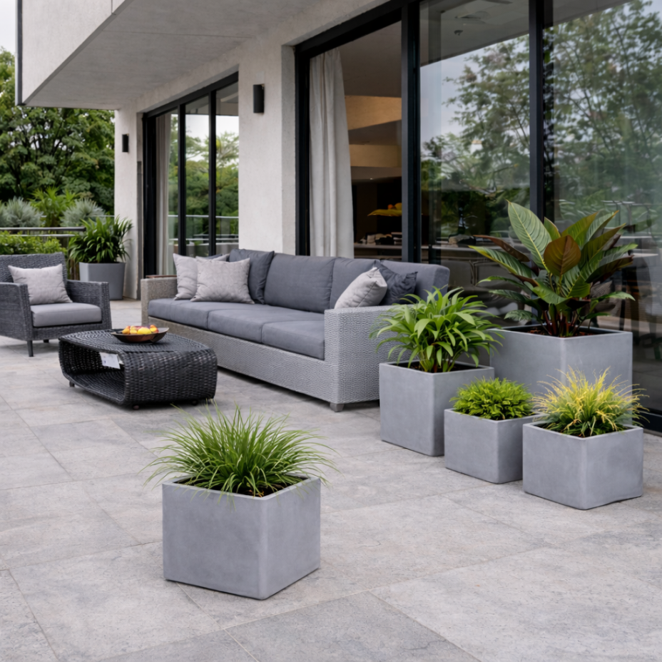 Кашпо CONCRETIKA КВАДРО 40x40x40 (АРКТИК ГРЕЙ)