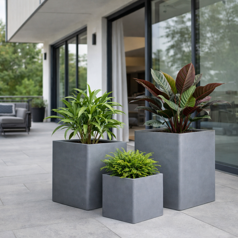 Кашпо CONCRETIKA КВАДРО 40x40x40 (АРКТИК ГРЕЙ)